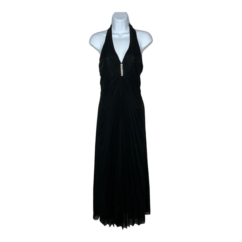 Kiki Dress Womens XS Vintage Y2K 90s Black Fairy Grunge Witchy Pleated Halter